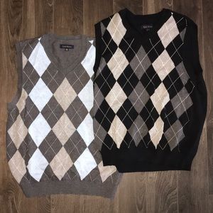 2 -Argyle front sweater vest  - over dress shirts